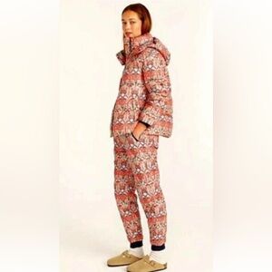 J Crew quilted snow puffer pant  in Liberty May nouveau print NWT sz 10